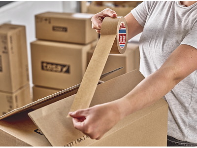 Tape - emballage, 75mm x 50m, Brun, 1 rulle, Tesa Papir 4313 PV12