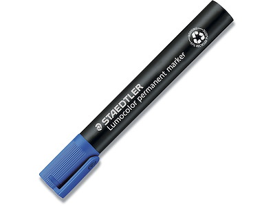 Marker, Skrå spids, 2-5 mm, Blå, Staedtler Lumocolor 350