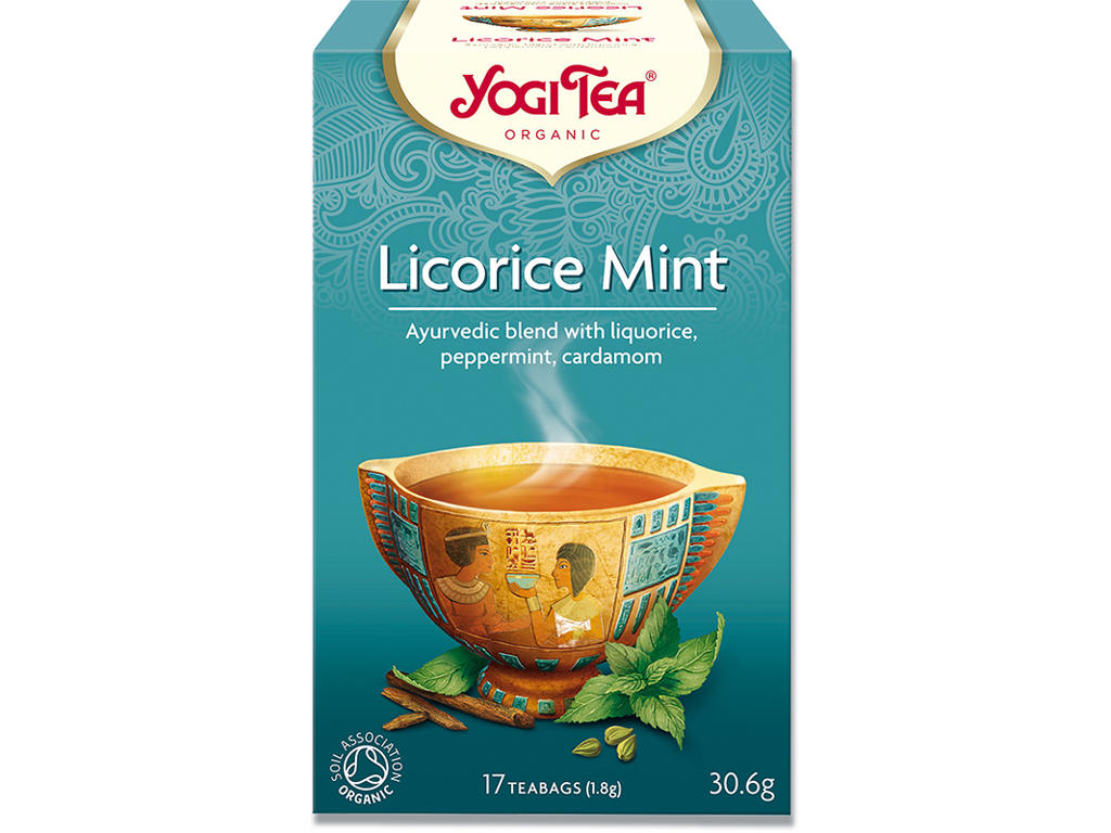 Brev-the, Licorice Mint, 17 breve æsken, 6 æsker, Yogi Tea 