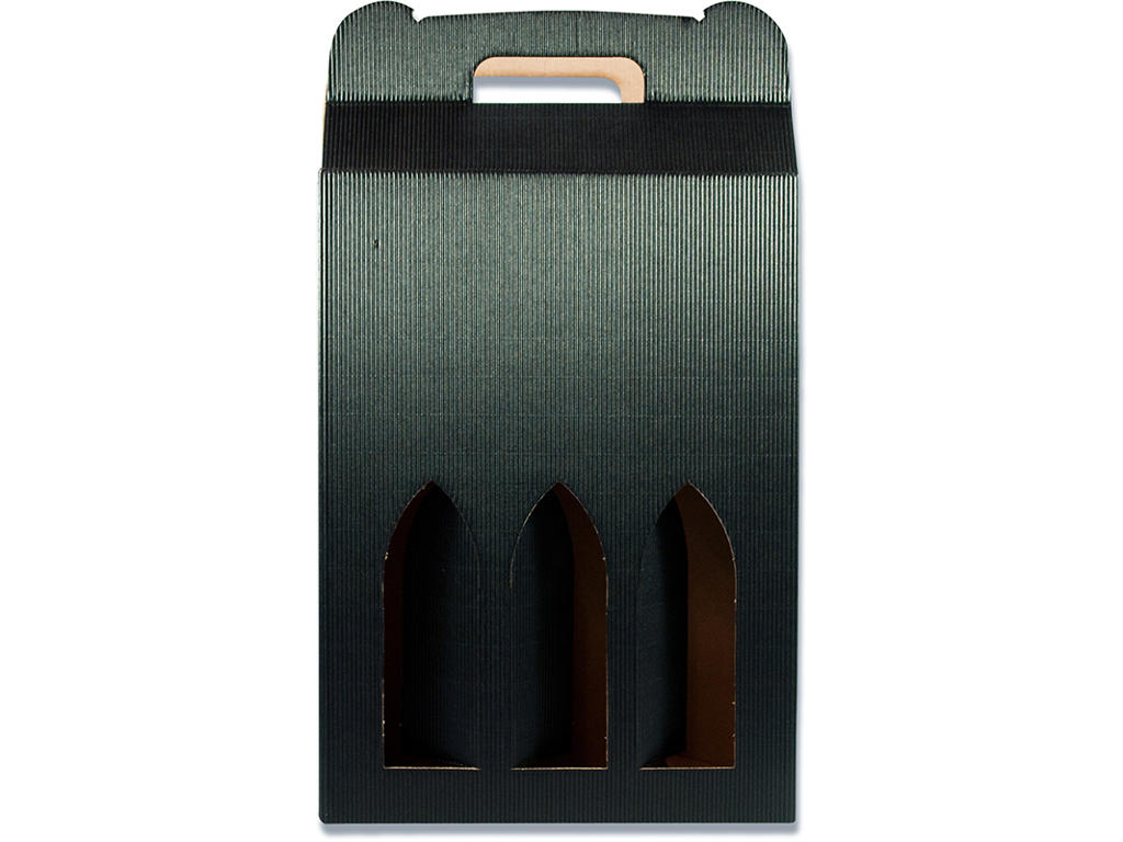 Vinkarton, 3 flasker, Sort, 1 stk, 