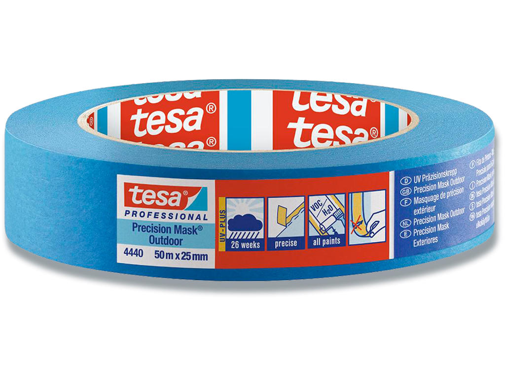 Tape - maler, Professionel, 25mm x 50m, Blå, 1 rulle, Tesa 4440