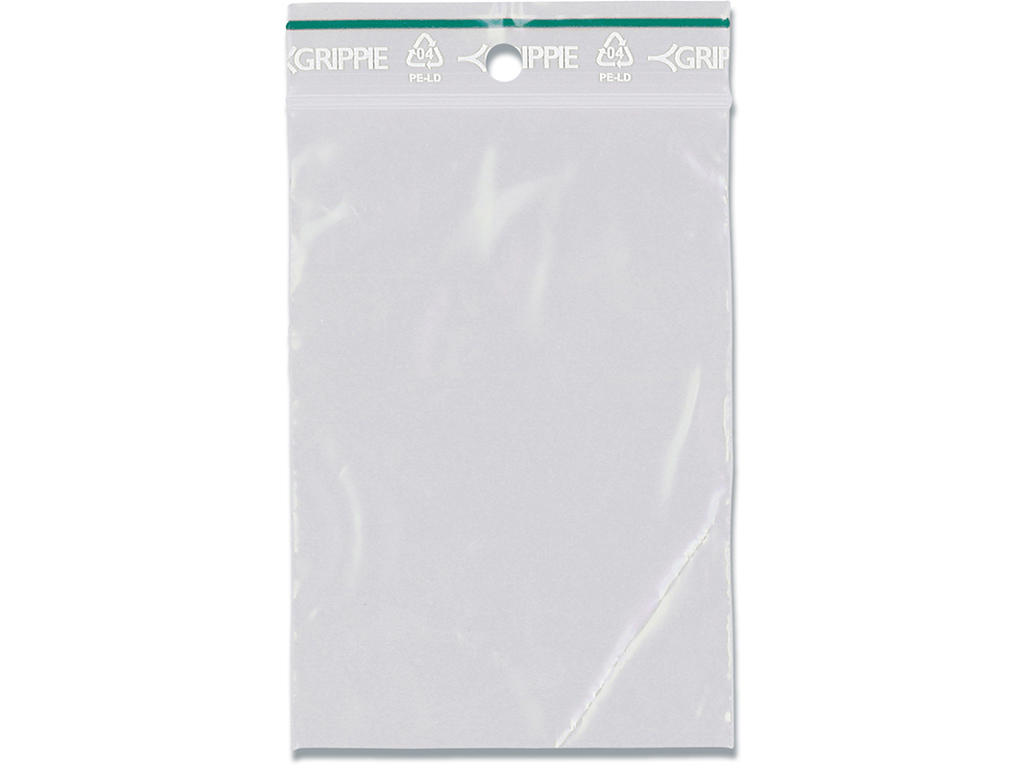 Lynlåsposer, 8x12 cm, Uden skrivefelt, 1000 stk, BNT Grippie Green 