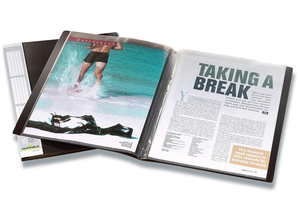 Demomappe, 10 lommer, A4, Sort, Durable DURALOOK 10