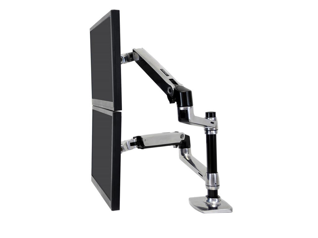 Ergotron LX Series Dual Stacking Arm 61 cm (24") Skrivebord Sølv