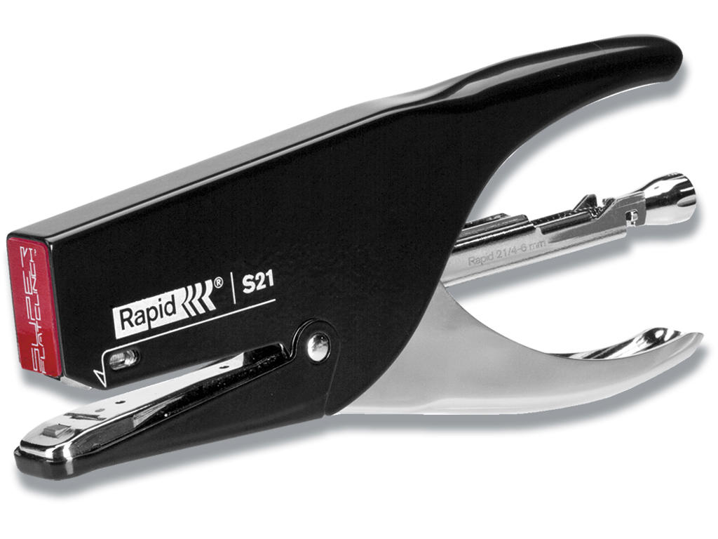 Hæftetang, 30 ark, Sort, Klamme 21/4-6, Rapid Super Flatclinch S21