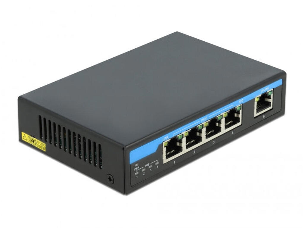 DeLOCK 87764 netværksswitch Gigabit Ethernet (10/100/1000) Strøm over Ethernet (PoE) Sort