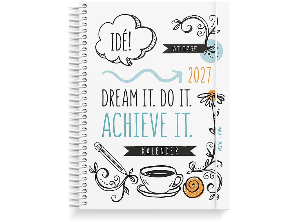 Kalender, 2027, Doodle I A5, 1 uge pr. opslag, Mayland