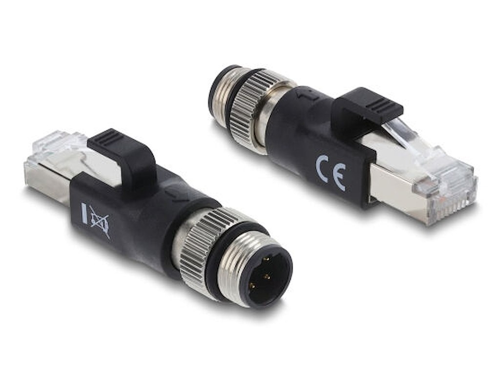 DeLOCK 90831 kabel kønsskifter M12 4-pin RJ-45 Sort