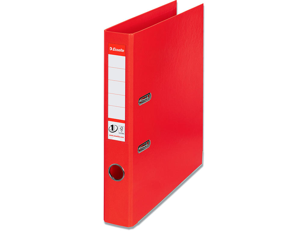 Brevordner, A4, 5 cm, Rød, Esselte No.1 Smal