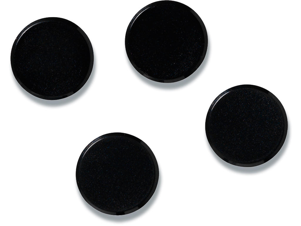 Magneter, Sort, Ø2.6 cm, 4 stk, Naga