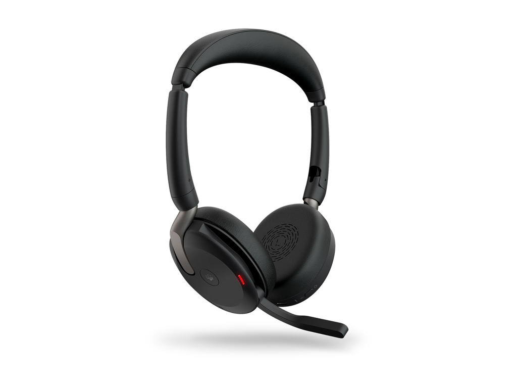Jabra Evolve2 65 Flex Headset Kabel & trådløs Kontor/Callcenter Bluetooth Sort