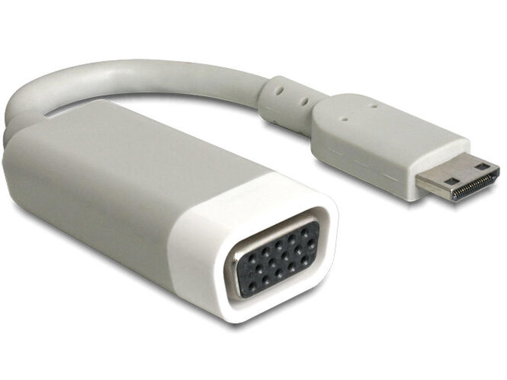 DeLOCK 65471 videokabel adapter 0,015 m mini HDMI VGA Hvid