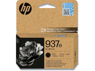 Blækpatron, 1 stk, 2.500 sider, Black-sort, HP EvoMore 937e