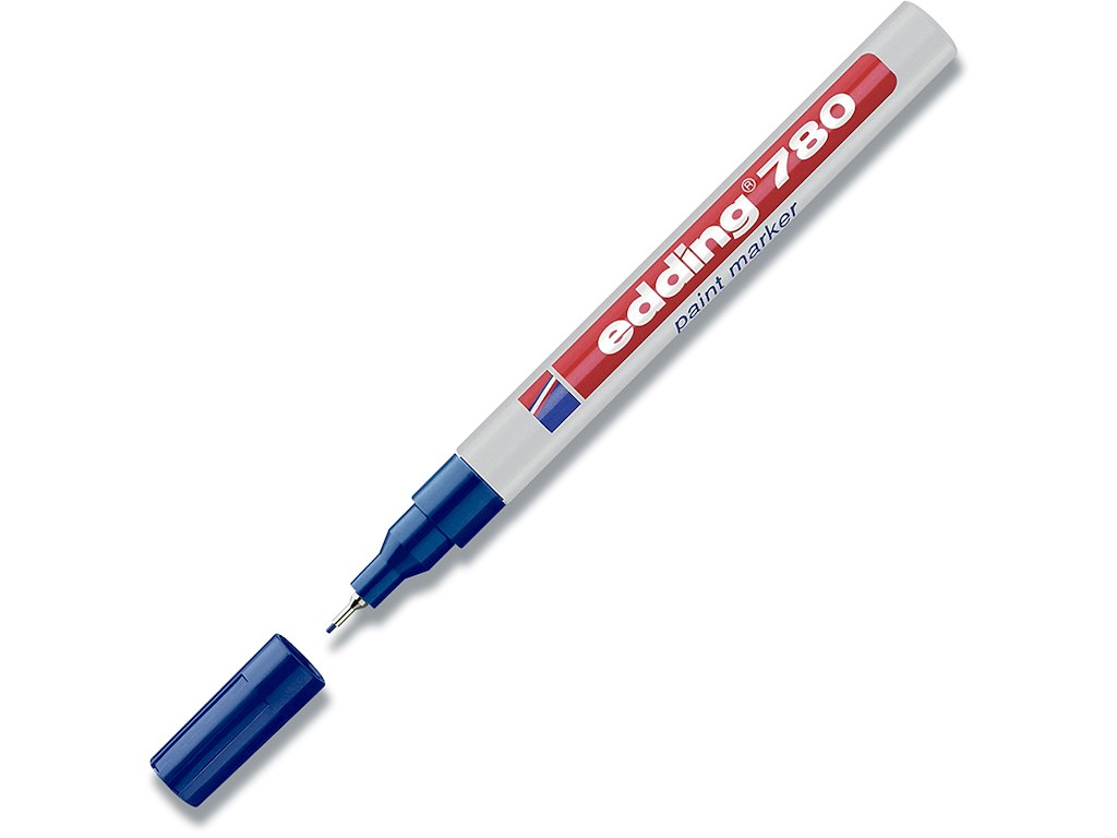 Paint marker, 0.8 mm, Blå, Metalindfattet spids, Edding Paint 780