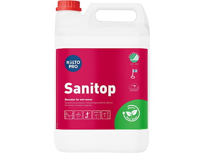 Sanitetsrengøring, Sur, Uden farve og parfume, 5 liter, Kiilto Pro Sanitop