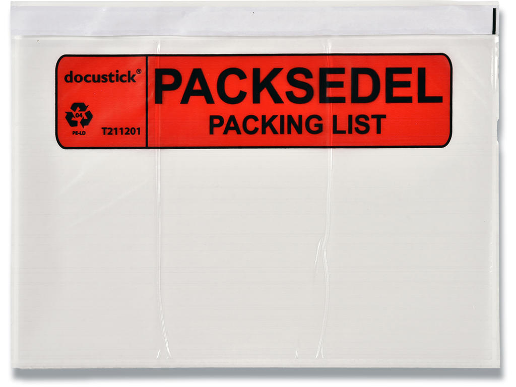 Følgeseddellommer, ''Følgeseddel'' på 2 sprog, C4, 500 lommer, BNT Docustick 