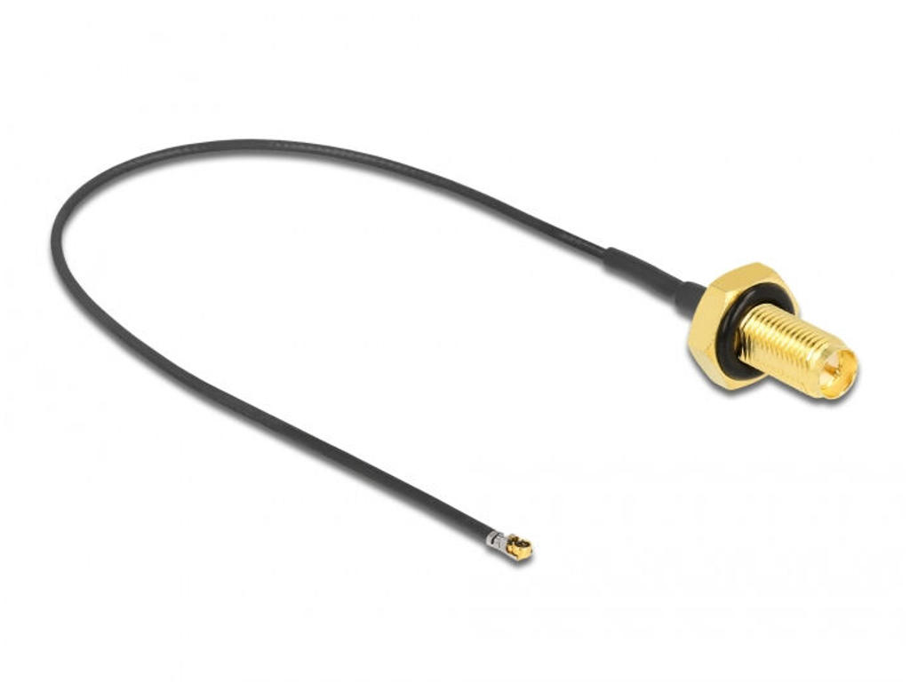 DeLOCK 12657 koaxial kabel 0,2 m RP-SMA MHF 4L LK Sort