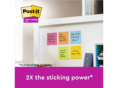 Memonotes, 76x76 mm, Gul, 12 blokke, Post-it Super Sticky Z-Notes