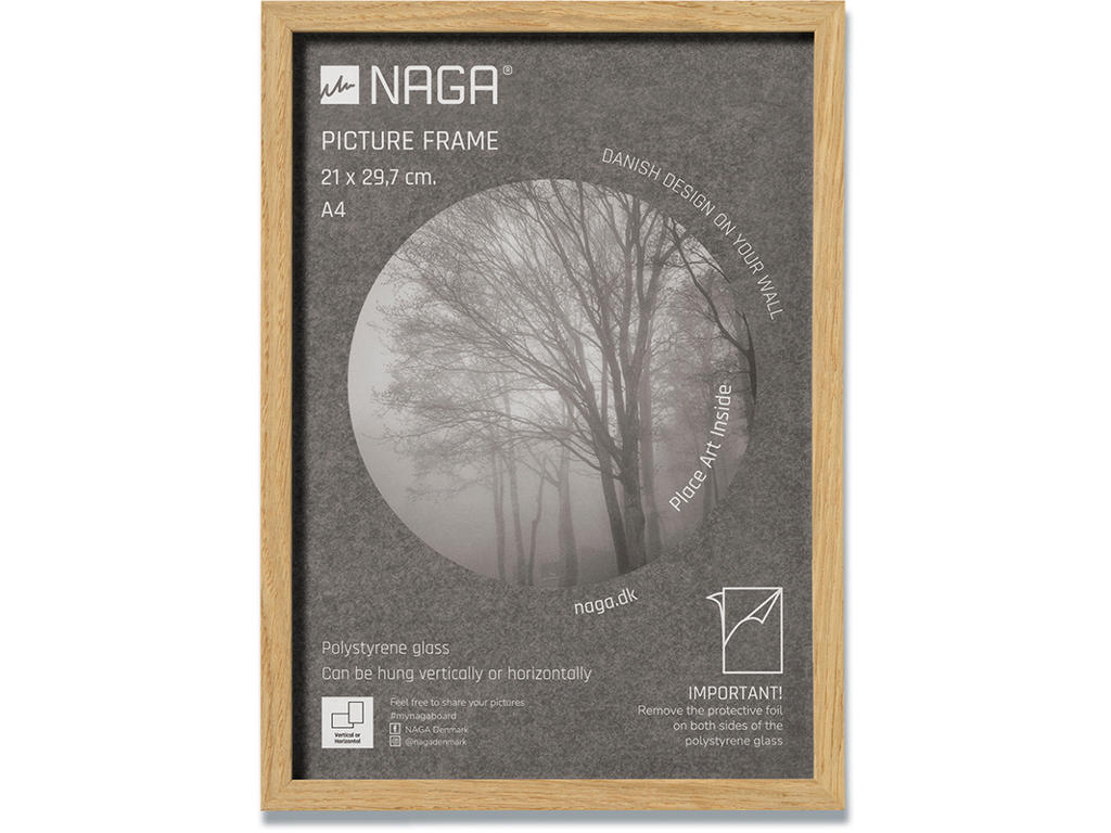 Fotoramme, 21x29.7 cm, Natur, Egetræ, Naga