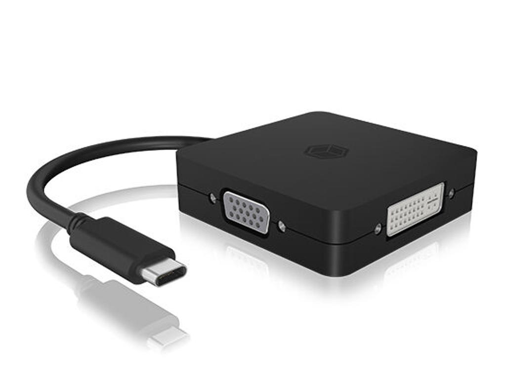 ICY BOX IB-DK1104-C USB grafisk adapter 3840 x 2160 pixel Sort
