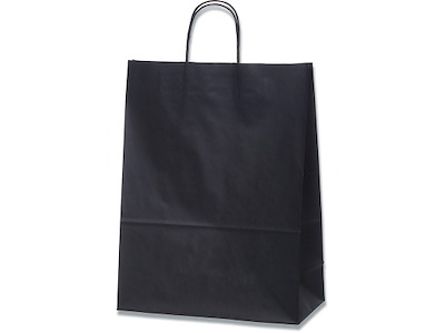 Bærepose - papir, 20x8x24, Sort, 275 stk, Bong Small