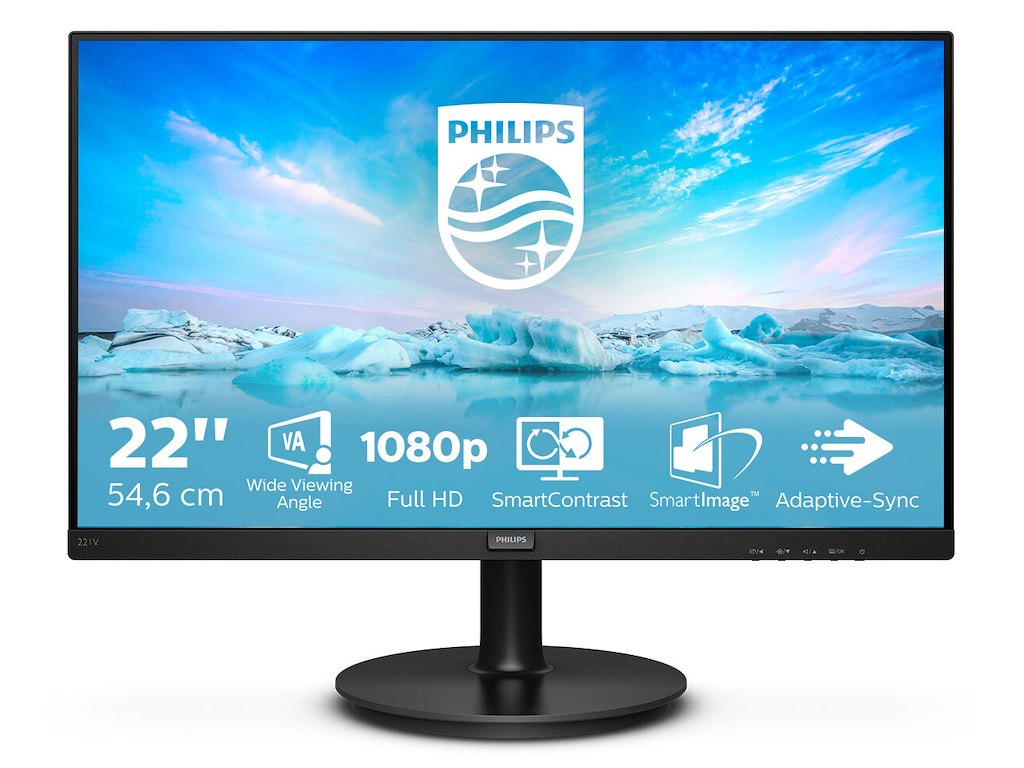 Philips V Line 221V8A/00 computerskærm 54,6 cm (21.5") 1920 x 1080 pixel Fuld HD LED Sort