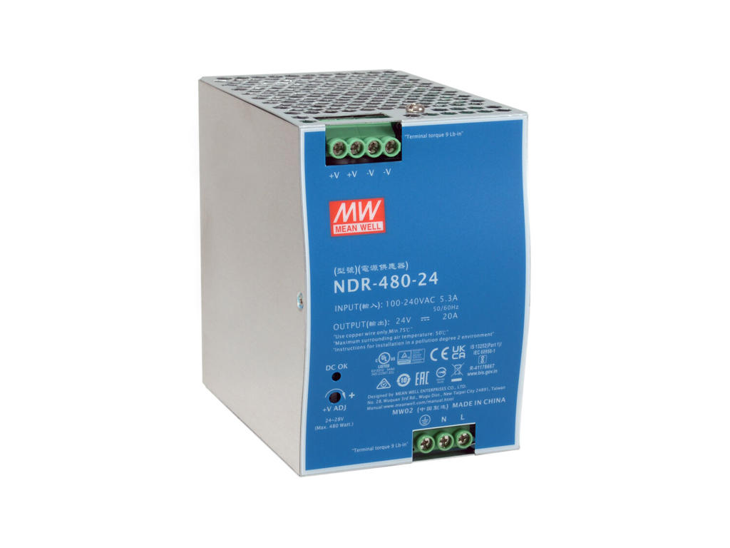 LevelOne 24V DC Industrial Power Supply, 480W, DIN-Rail,-20 ~ +70 ℃