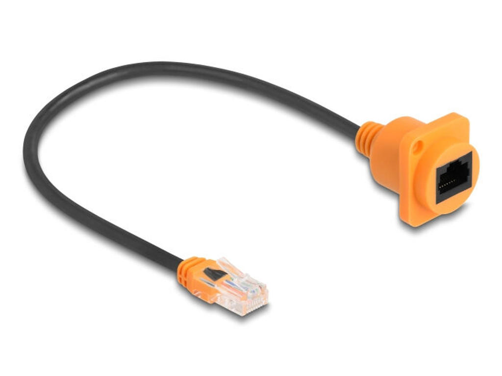 DeLOCK 90804 netværkskabel Sort, Orange 0,3 m Cat5e U/UTP (UTP)