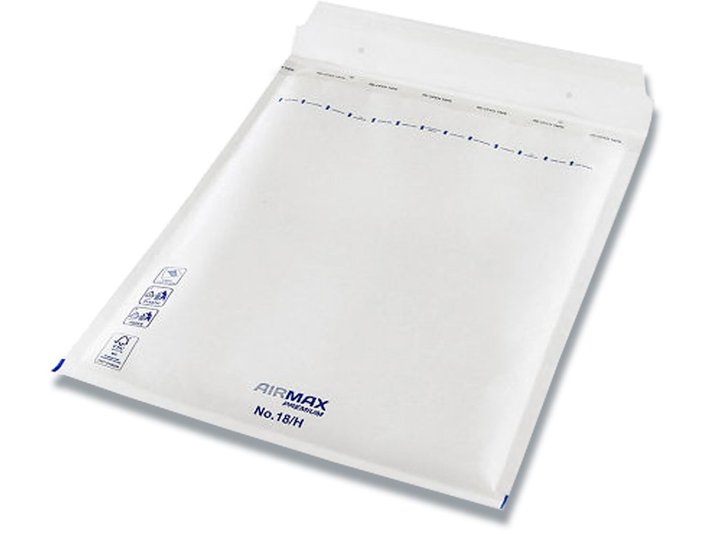 Boblekuvert, Indvendig: 265x360 mm, Hvid, 1 stk, Airmax No. 18/H W8