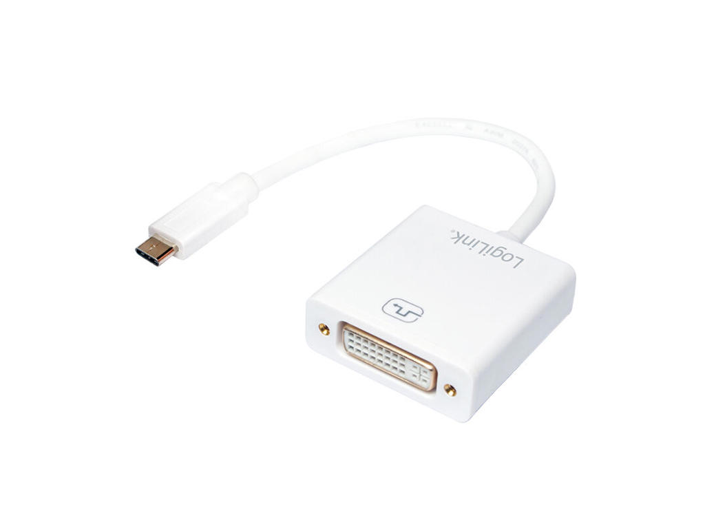 LogiLink UA0245A videokabel adapter 0,14 m DVI USB Type-A Hvid