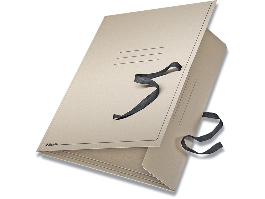 Samlemappe, 3 klapper, Tekstilbånd, Grå, Esselte Hercules A1