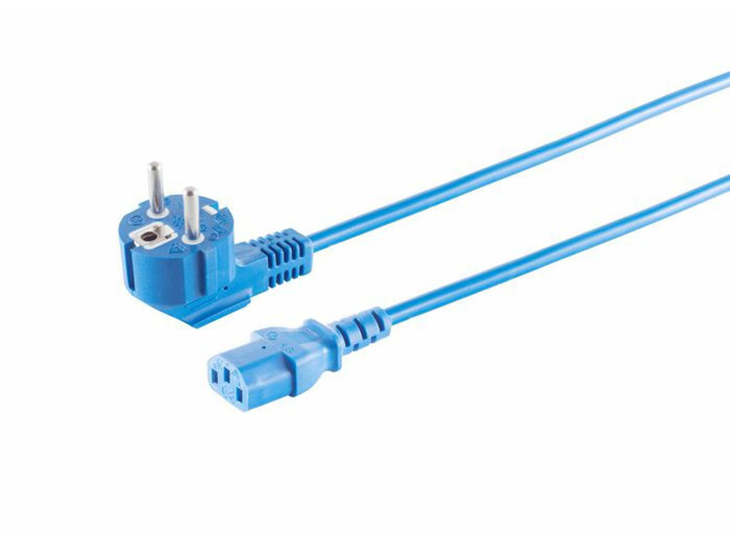 Microconnect MC-SCHUANGC13180B el-ledning Blå 1,8 m Strømstik type E+F C13 forbinder