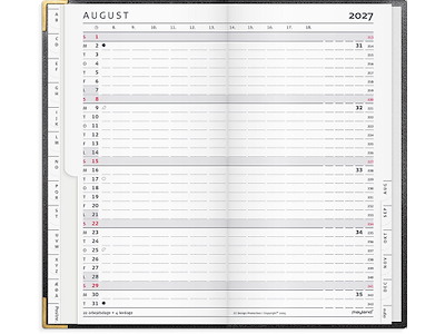 Planner, 2027, Index, 1 måned pr. opslag, Sort, Mayland