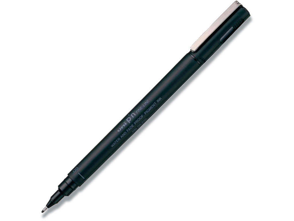 Fineliner, Sort, 0.8 mm, 1 stk, uni pin 200
