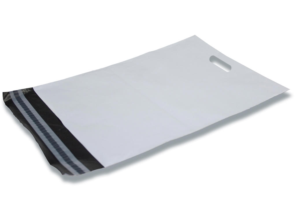 Forsendelsespose, 340x490 mm, Hvid, 100 stk, BNT Office Med håndtag