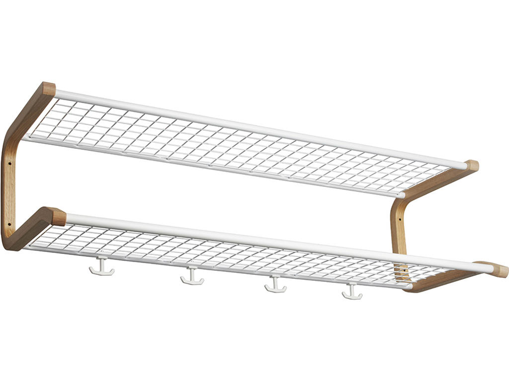 Hattehylde, Anna, L=600 mm hvid/eg dobbel usamlet, Essem Design DK