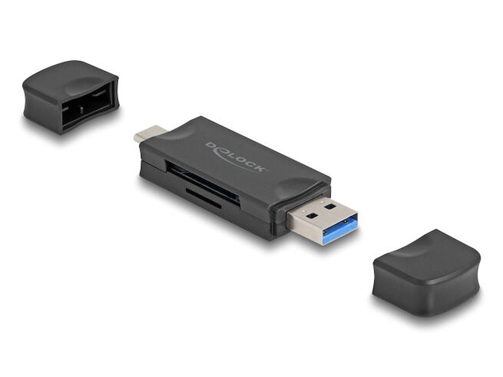 DeLOCK 91020 kortlæser USB 3.2 Gen 1 (3.1 Gen 1) Type-A/Type-C Sort