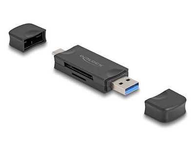 DeLOCK 91020 kortlæser USB 3.2 Gen 1 (3.1 Gen 1) Type-A/Type-C Sort