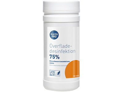 Overfladedesinfektion, Servietter, Fødevaregodkendt, 150 stk, Kiilto Pro 75%