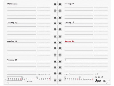 Planner, 2027, Mini, 1 uge pr. opslag, Refill, Mayland