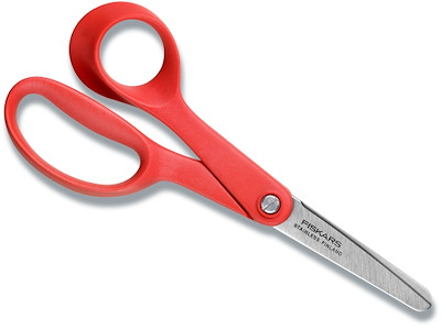 Saks, Juniorsaks, Venstrehåndet, 13 cm, Rød, Fiskars Classic