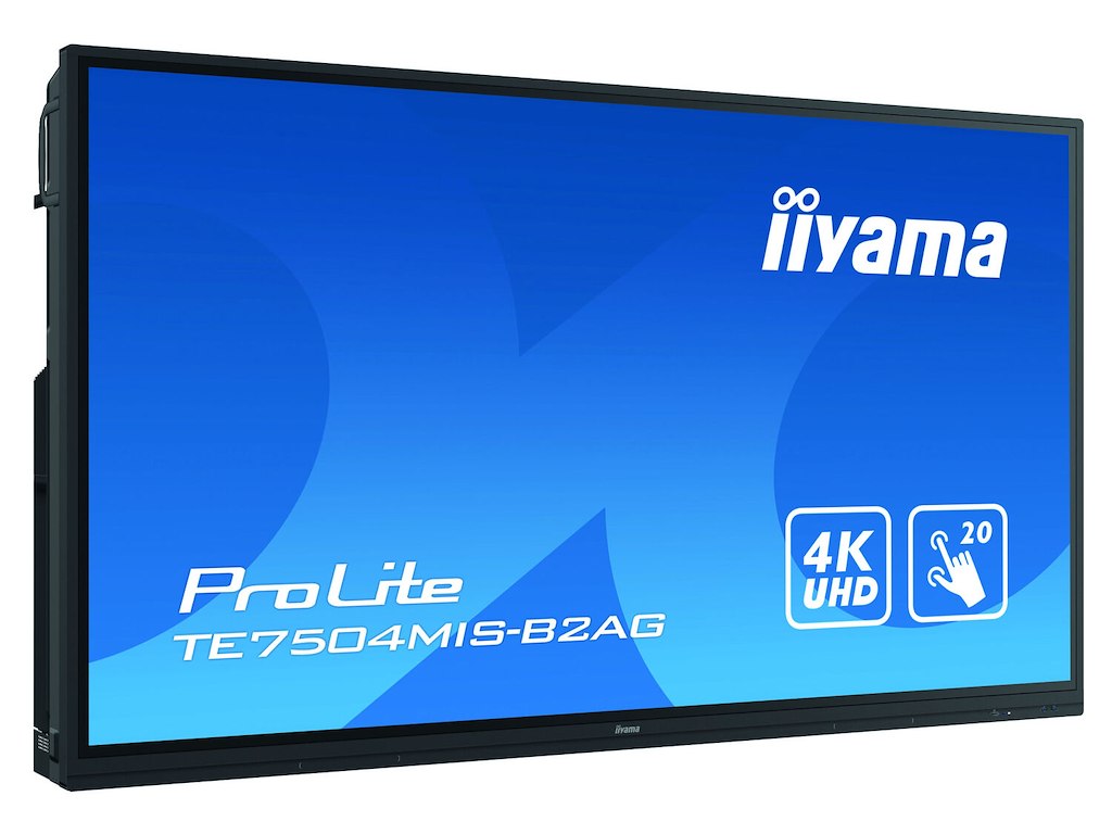 iiyama TE7504MIS-B2AG skilte display Interaktivt fladpanel 190,5 cm (75") IPS Wi-Fi 350 cd/m² 4K Ultra HD Sort Berøringsskærm Indbygget processer Android