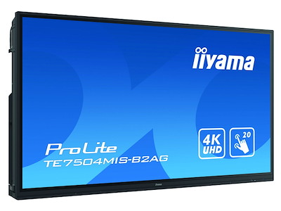 iiyama TE7504MIS-B2AG skilte display Interaktivt fladpanel 190,5 cm (75") IPS Wi-Fi 350 cd/m² 4K Ultra HD Sort Berøringsskærm Indbygget processer Android