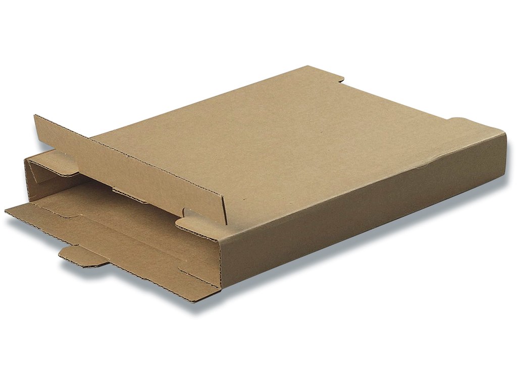 Forsendelsesæske, Til Kataloger, Brun, 320x285x80mm, Foldelukning, Nr. 1555