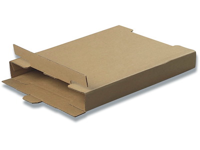 Forsendelsesæske, Til Kataloger, Brun, 320x285x80mm, Foldelukning, Nr. 1555