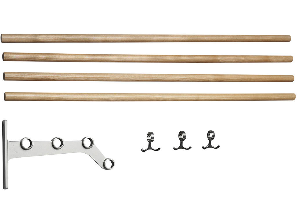 Hattehylde tillægsdel, Nostalgi, Modelnr 291, L=1000 mm ask/aluminium, Essem Design DK