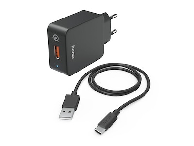 Hama 00201625 oplader til mobil enhed Mobiltelefon, Smartphone, Tablet Sort Vekselstrøm Hurtig opladning Indendørs