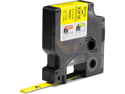 Labeltape, 9mm x 1.5m, Sort på Gul, 1 rulle, Dymo Rhino Industri