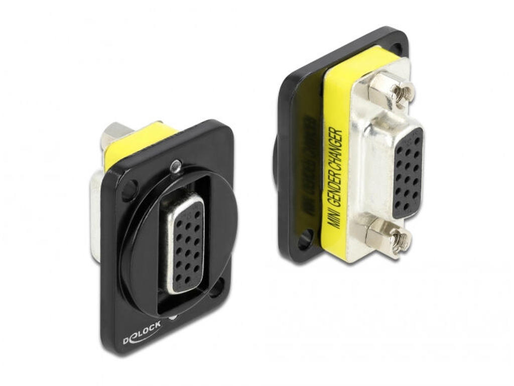 DeLOCK 86792 kabel kønsskifter VGA Sort