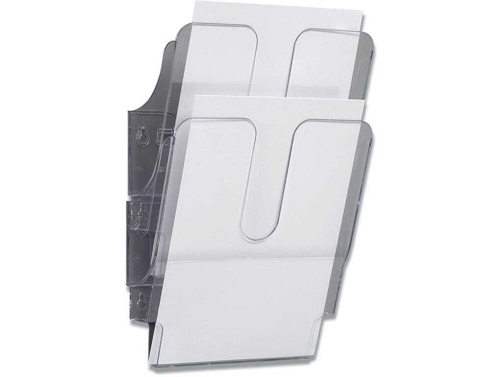 Brochureholder, 2 fag, A4, Højformat, Transparent, Durable FLEXIPLUS 2